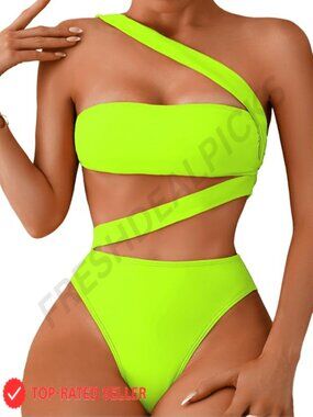 Sexy Strappy Monokini One Piece Swimsuit Cutout High Cut Cheeky Beachwear